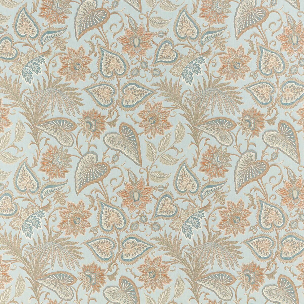 Etienne Fabric - Haze by blue botanical jacquard fabric from iLiv