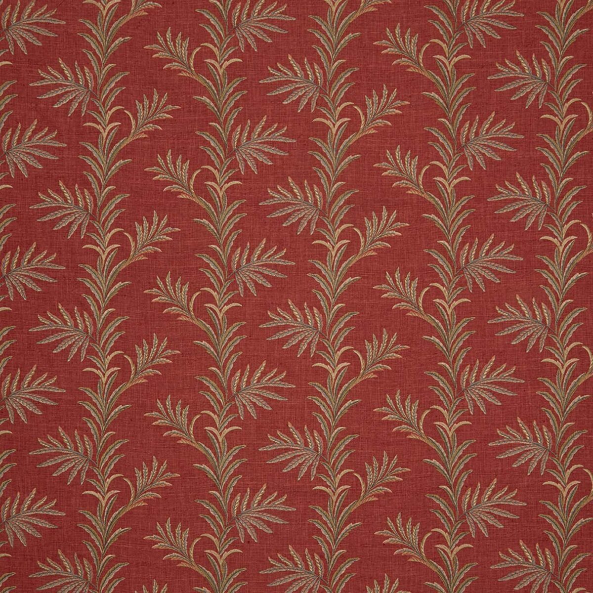 Kala Fabric - Carnelian by red botanical embroideried fabric from iLiv