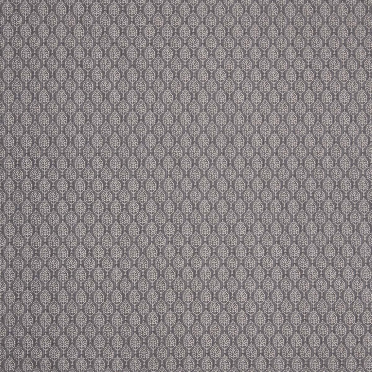 Kemble Fabric - Cloud by black-grey botanical cotton fabric from iLiv