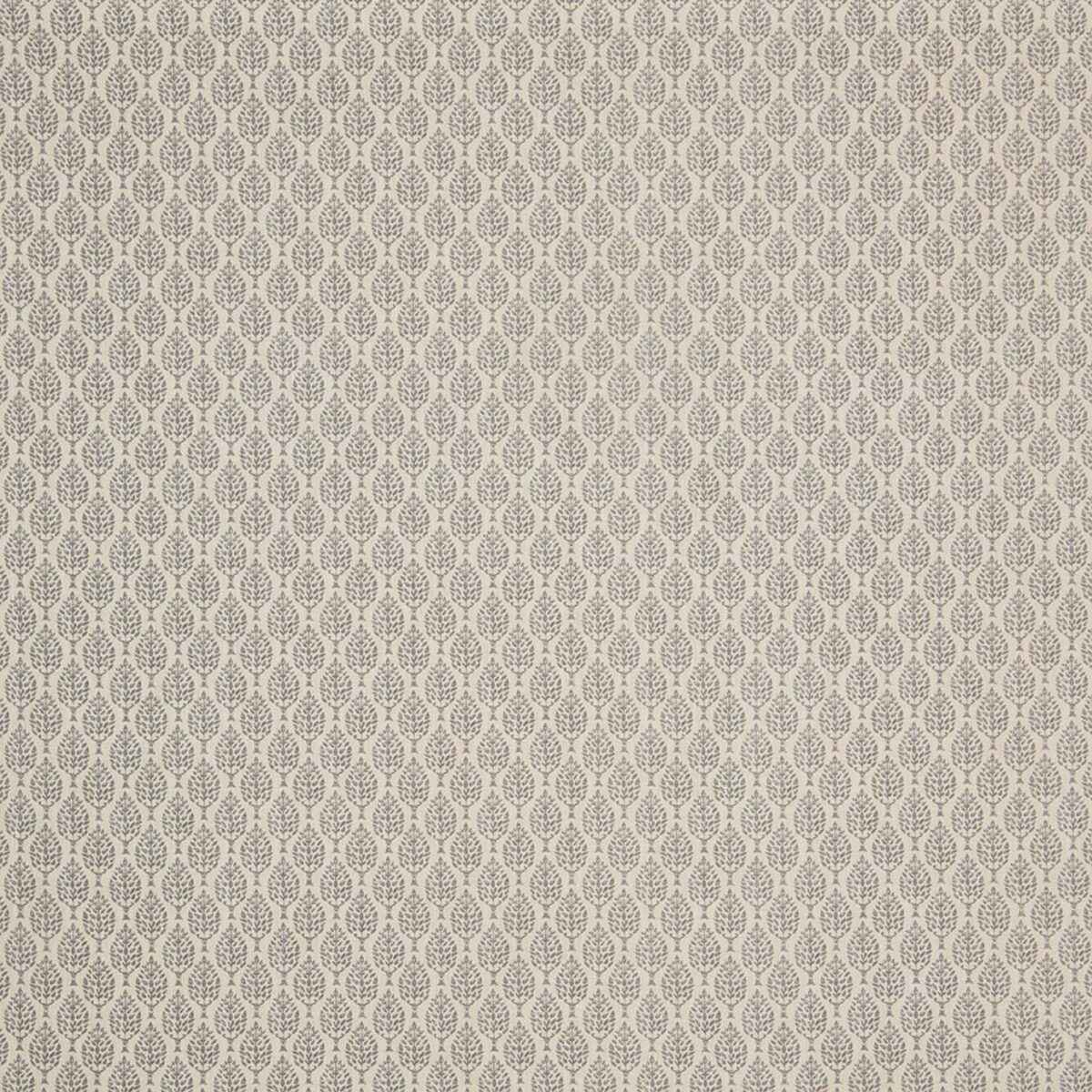 Kemble Fabric - Filigree by black-grey botanical cotton fabric from iLiv
