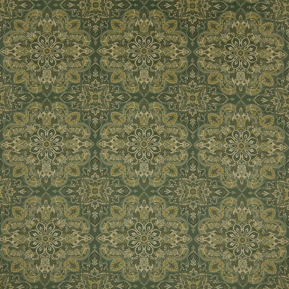 Khiva Fabric - Spruce by green traditional velvet-chenille fabric from iLiv