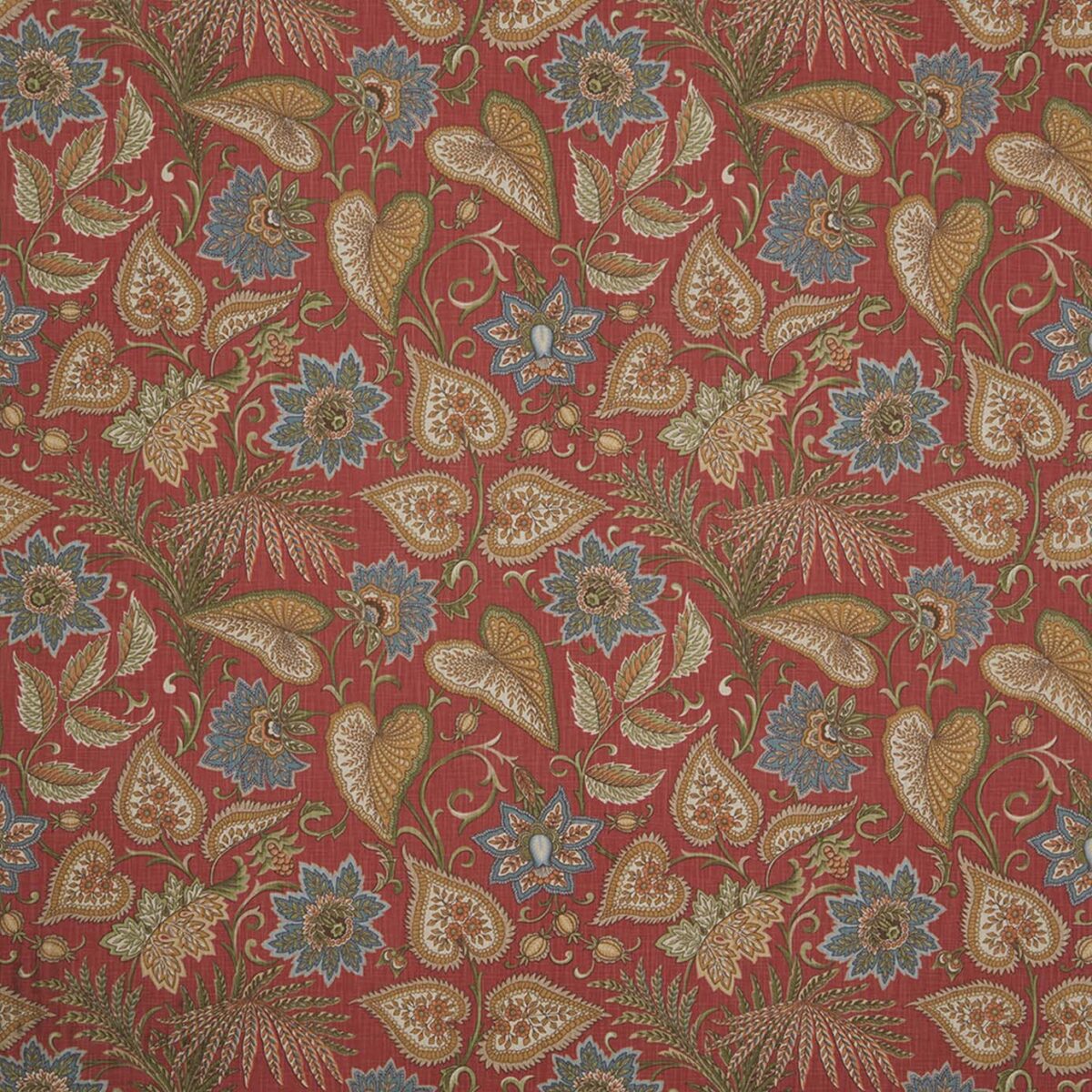 Silk Road Fabric - Carnelian by multicolour botanical cotton fabric from iLiv