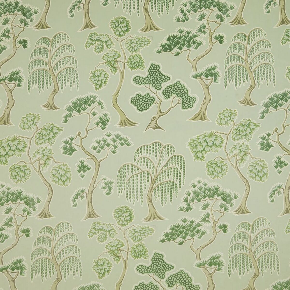 Midori Fabric - Willow by green botanical velvet-chenille fabric from iLiv