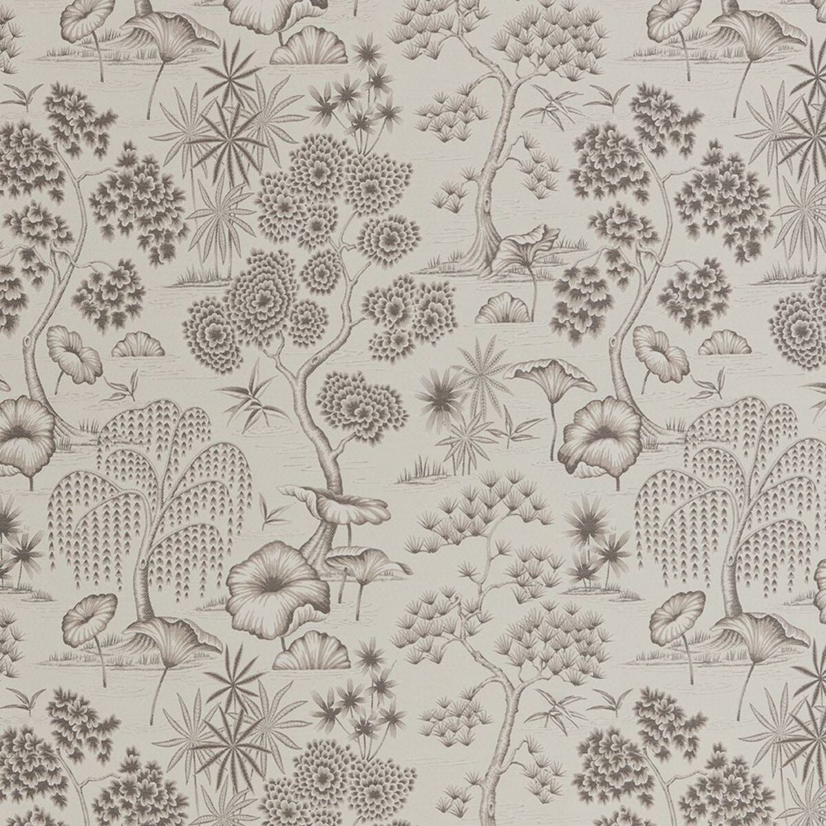 black-grey botanical jacquard fabric from iLiv