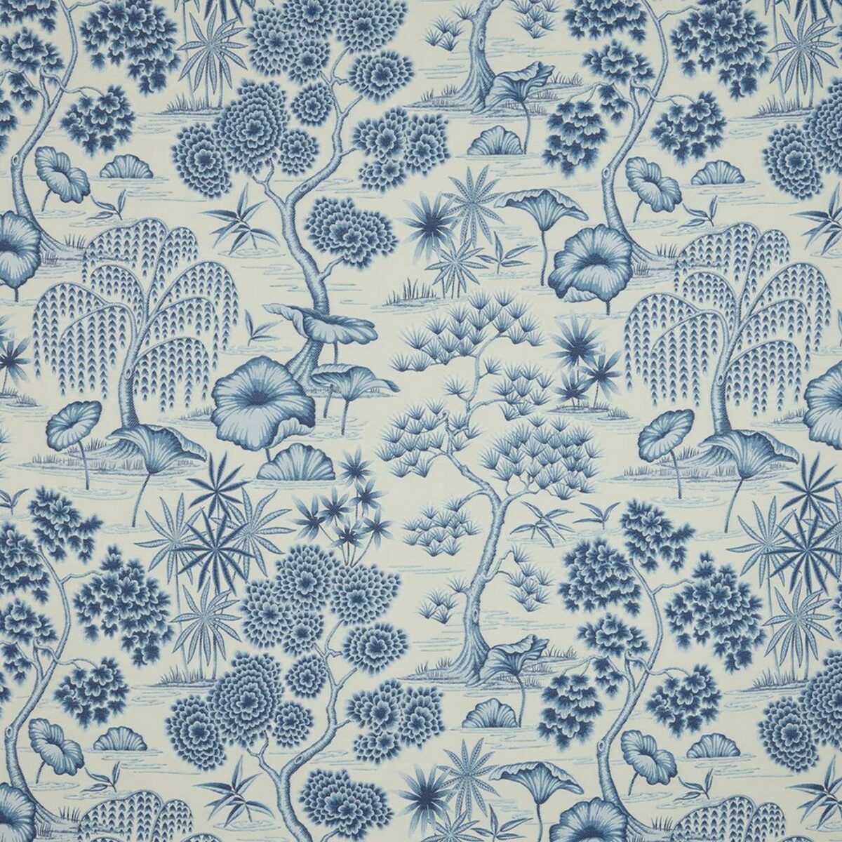 blue botanical jacquard fabric from iLiv