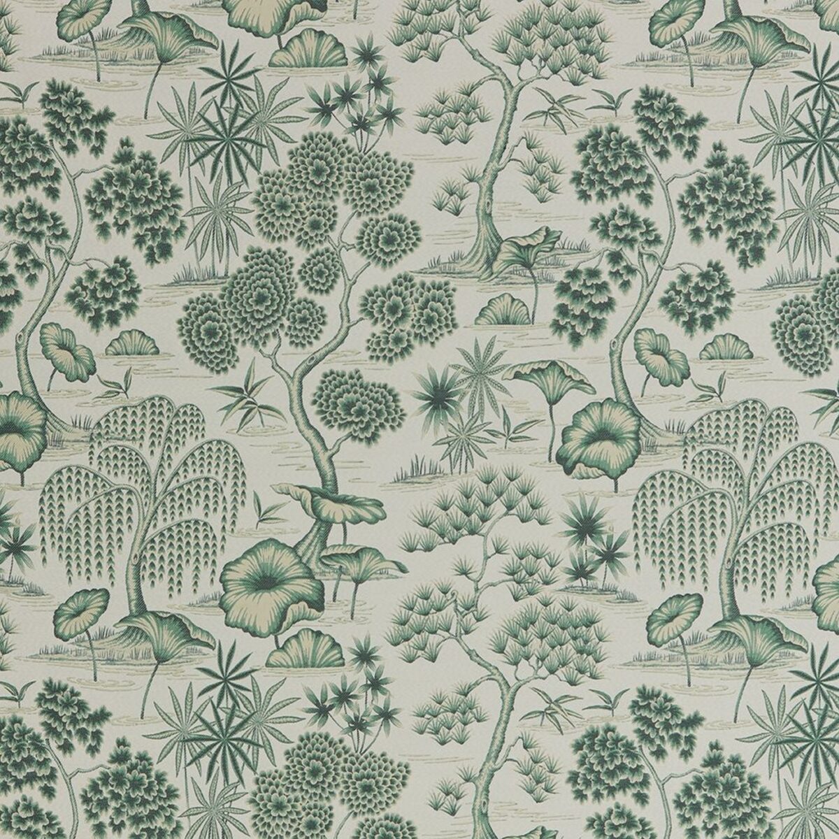 green botanical jacquard fabric from iLiv