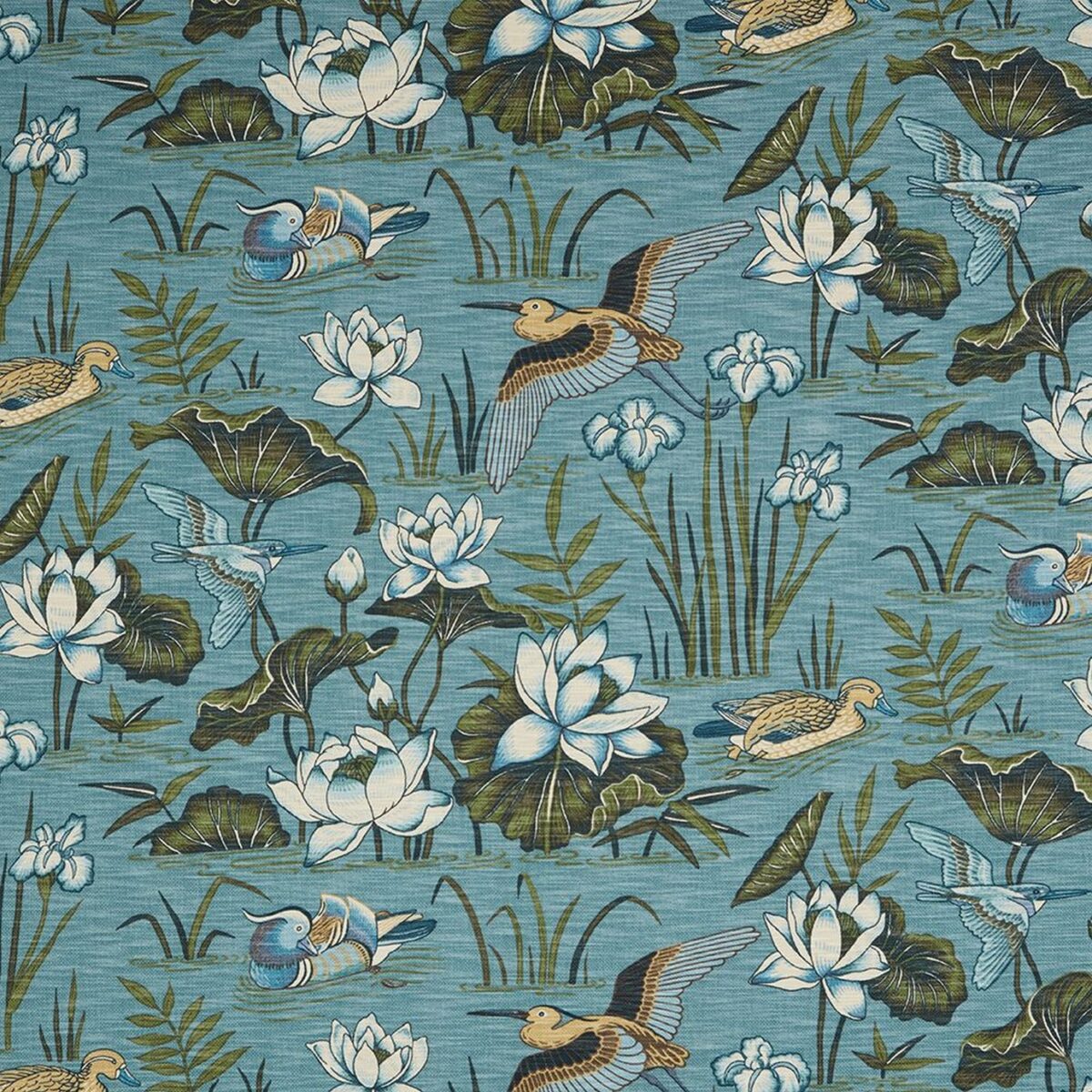 Siyuri Fabric - Lapis by blue animal printed fabric from iLiv