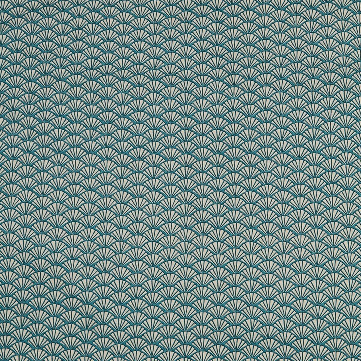 Tatami Fabric - Lapis by green contemporary cotton fabric from iLiv