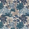 blue botanical cotton fabric from iLiv