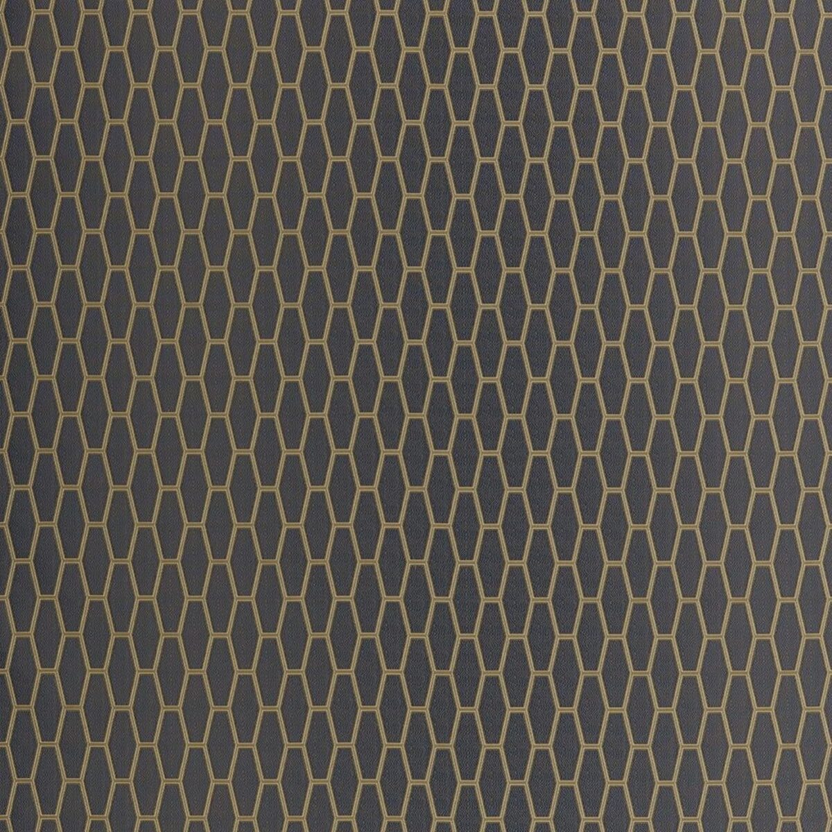Isamu Fabric - Amber by black-grey geometric jacquard fabric from iLiv