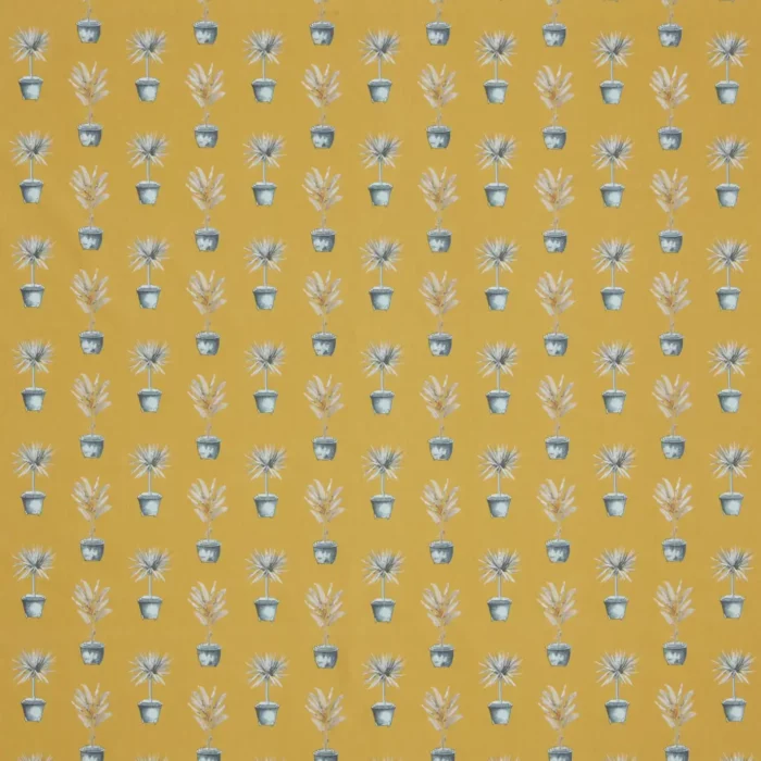 Greenhouse Pots Fabric - Ochre swatch