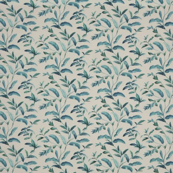 blue botanical cotton fabric from iLiv