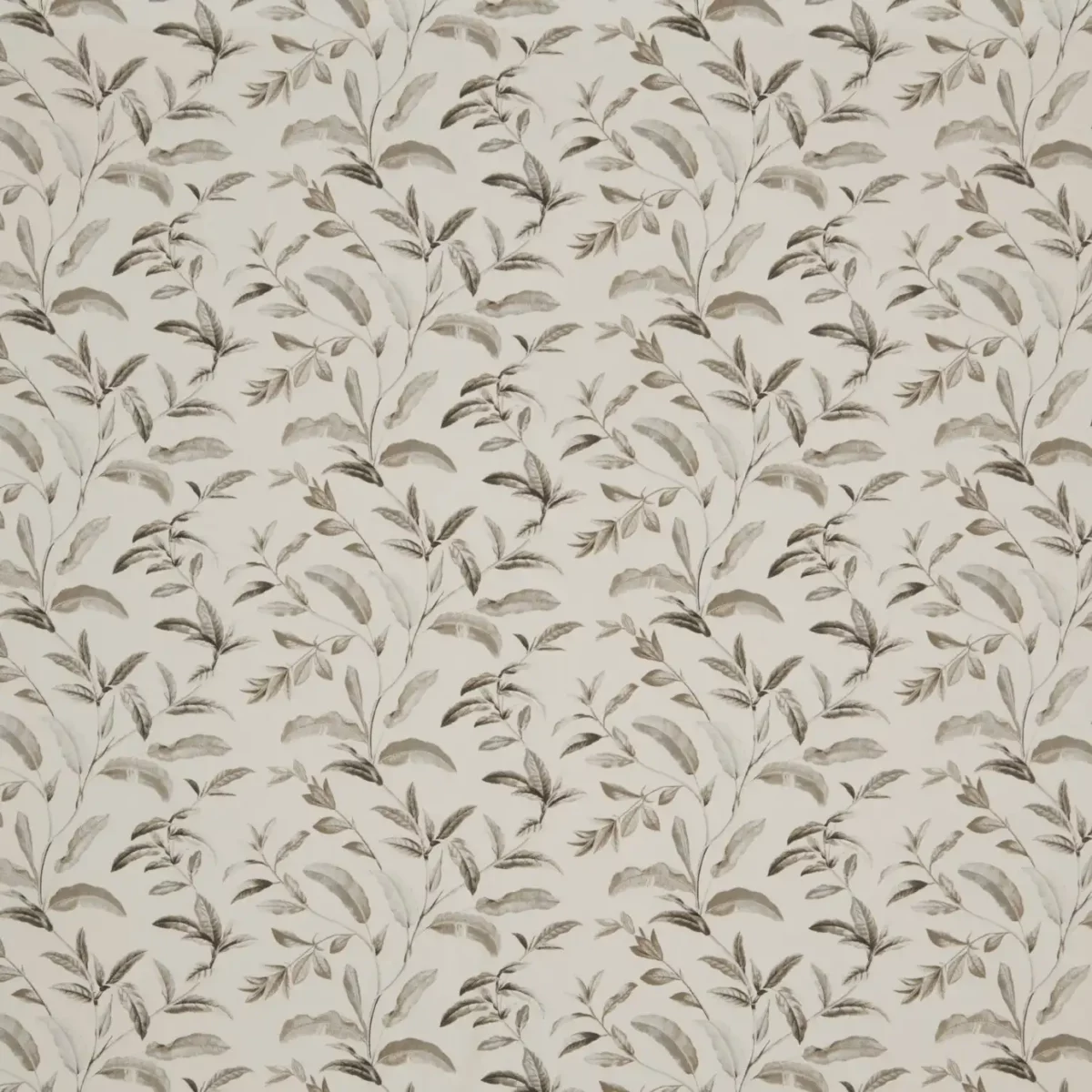 Oasis Fabric - Putty by black-grey botanical cotton fabric from iLiv