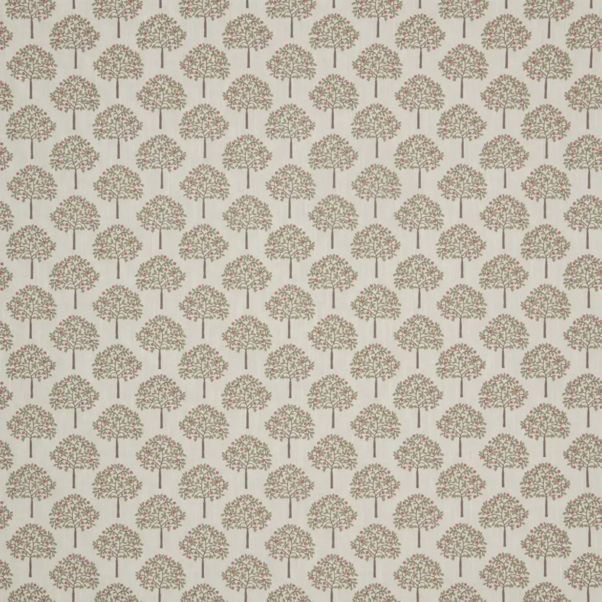 Orange Grove Fabric - Mist by green botanical embroideried fabric from iLiv