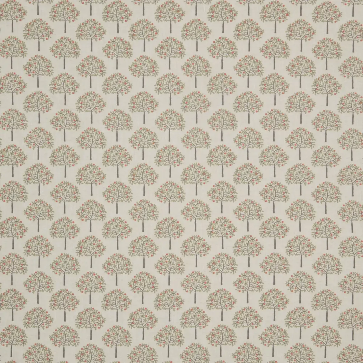 Orange Grove Fabric - Spruce by green botanical embroideried fabric from iLiv