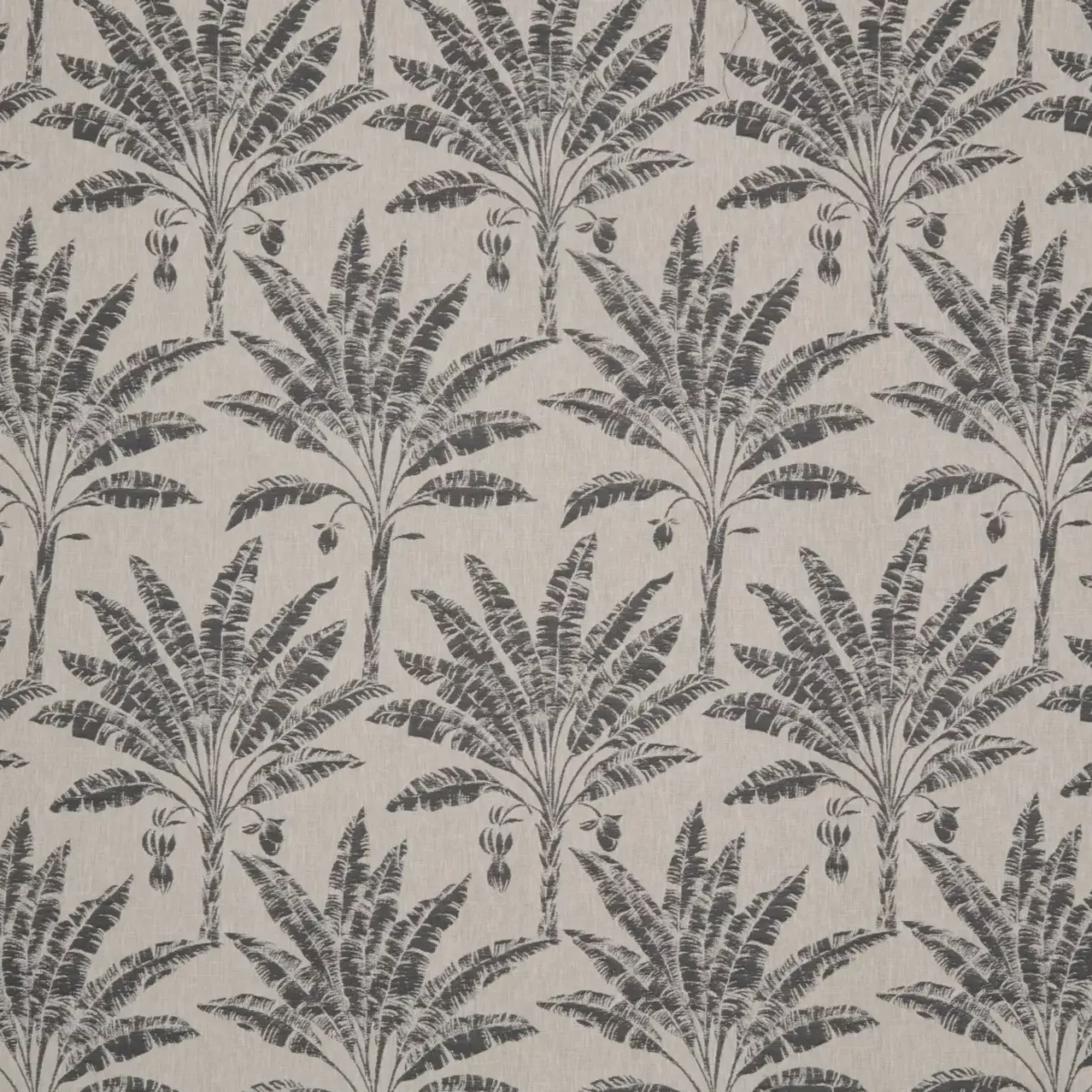 Palram Fabric - Pewter by black-grey botanical jacquard fabric from iLiv