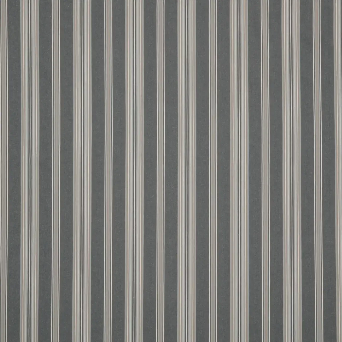 Portico Fabric - Pewter by black-grey striped cotton fabric from iLiv