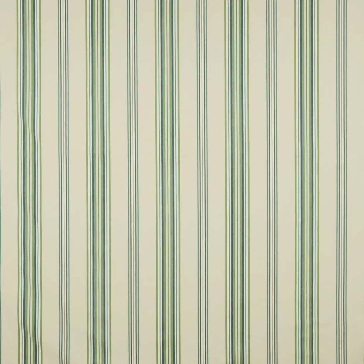 Portico Fabric - Pine by green striped cotton fabric from iLiv