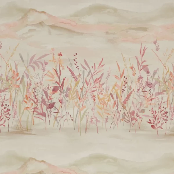 Marshlands Fabric - Rosewood by multicolour botanical printed fabric from iLiv