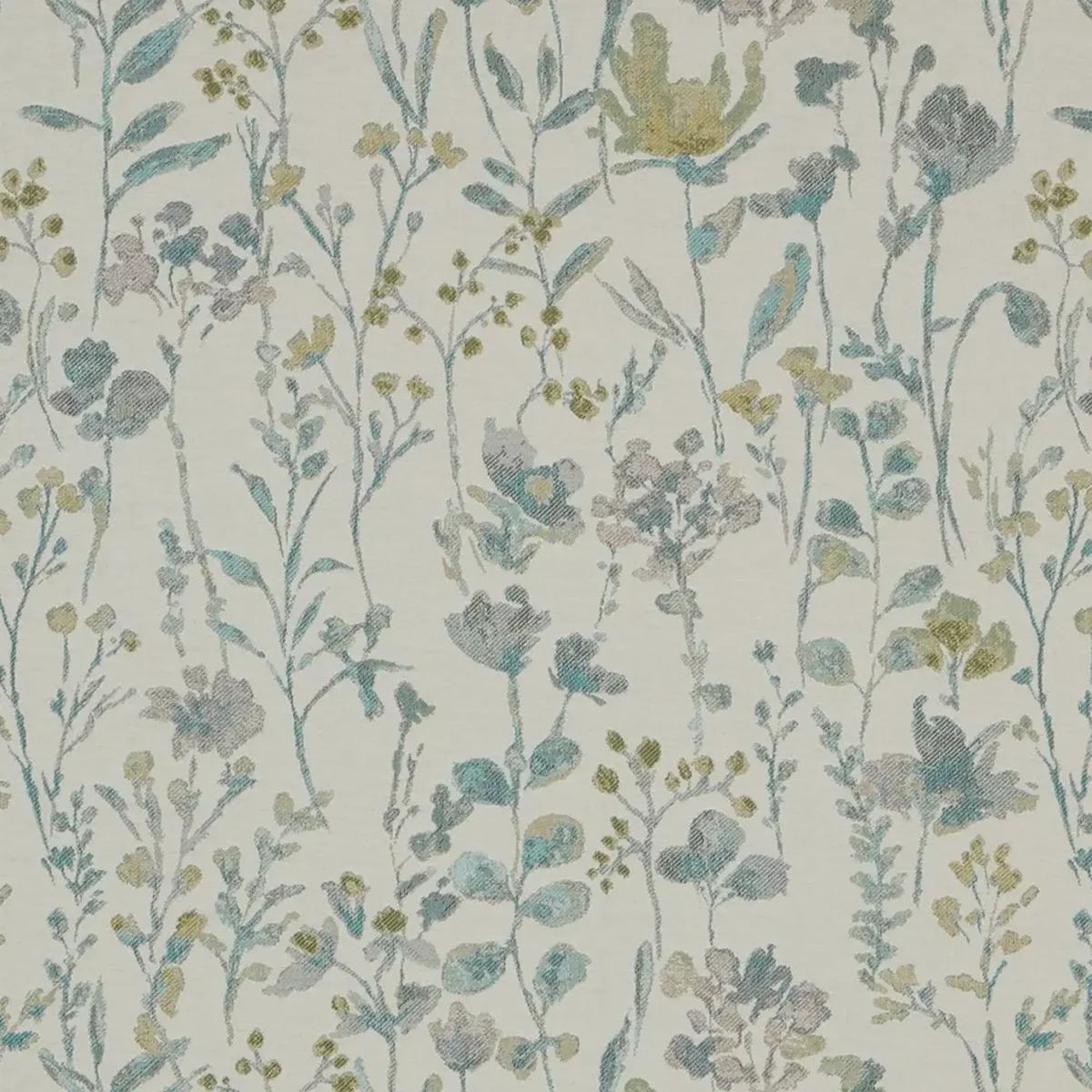 Pasture Fabric - Jade by green botanical jacquard fabric from iLiv