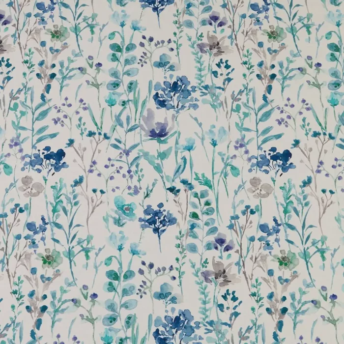 Wild Flowers Fabric - Cobalt swatch