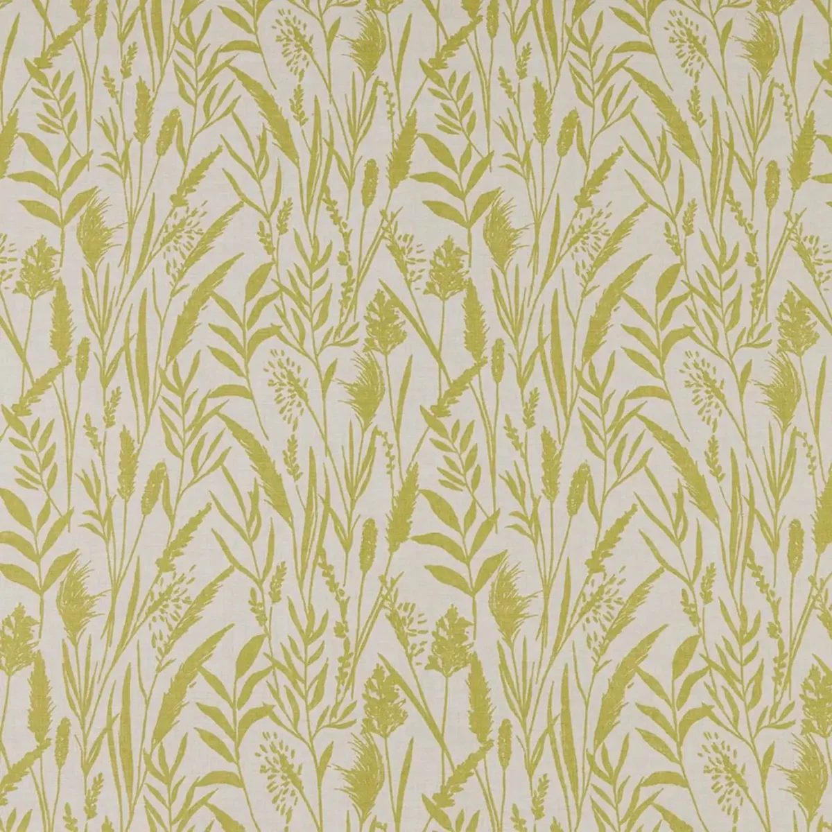 Wild Grasses Fabric - Citrus by yellow botanical printed fabric from iLiv
