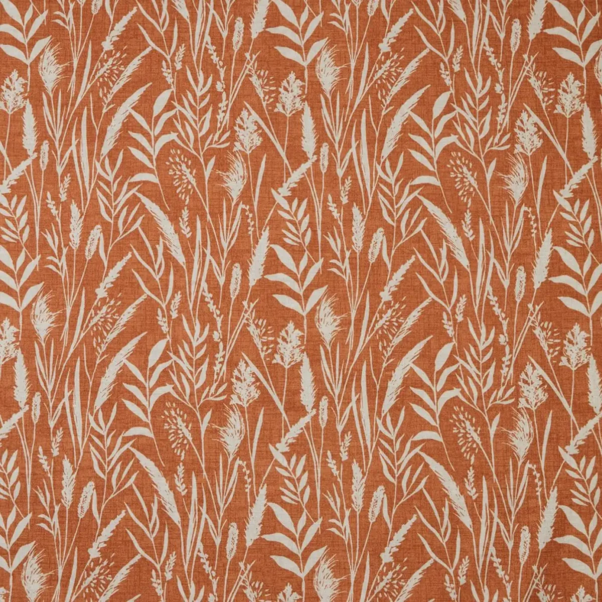 Wild Grasses Fabric - Clementine by orange botanical printed fabric from iLiv