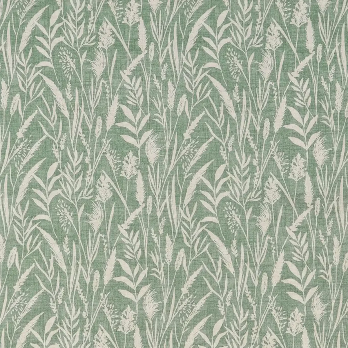 Wild Grasses Fabric - Jade by green botanical printed fabric from iLiv