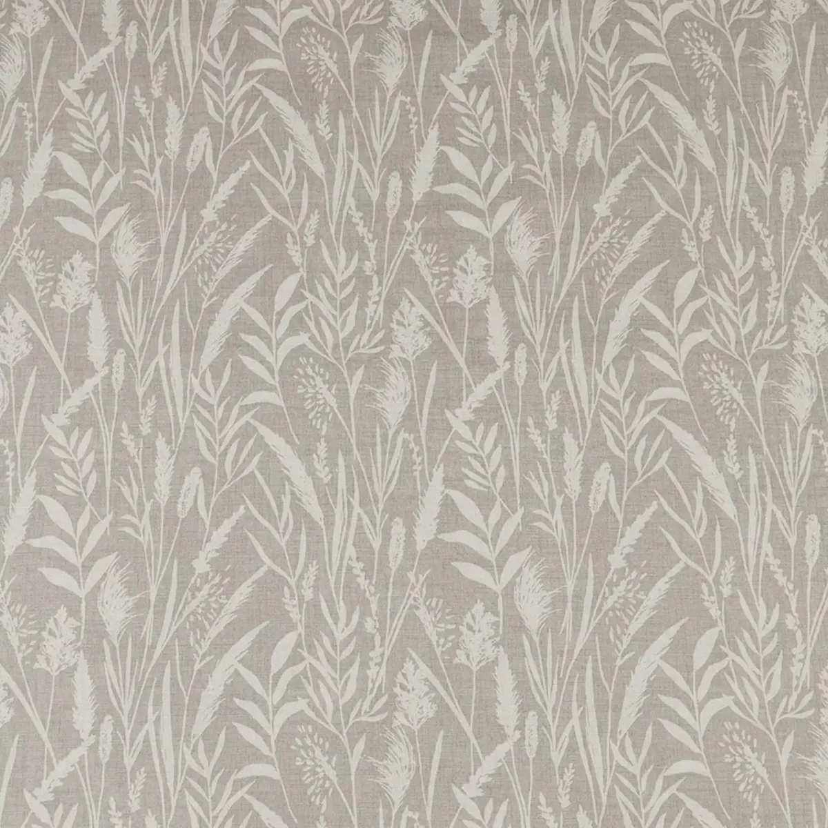 Wild Grasses Fabric - Pebble by black-grey botanical printed fabric from iLiv