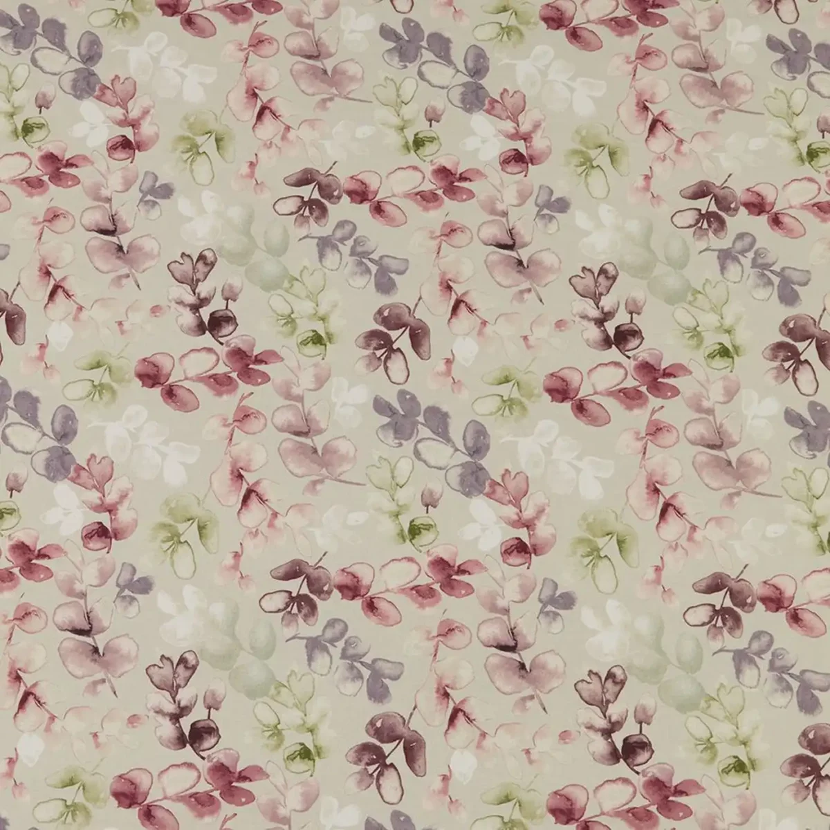 Honour Fabric - Eucalyptus by multicolour botanical printed fabric from iLiv