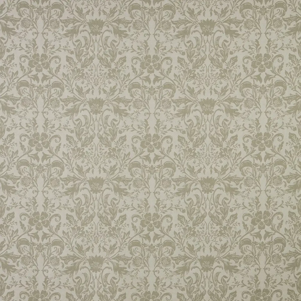 Belvedere Fabric - Sage by black-grey botanical jacquard fabric from iLiv