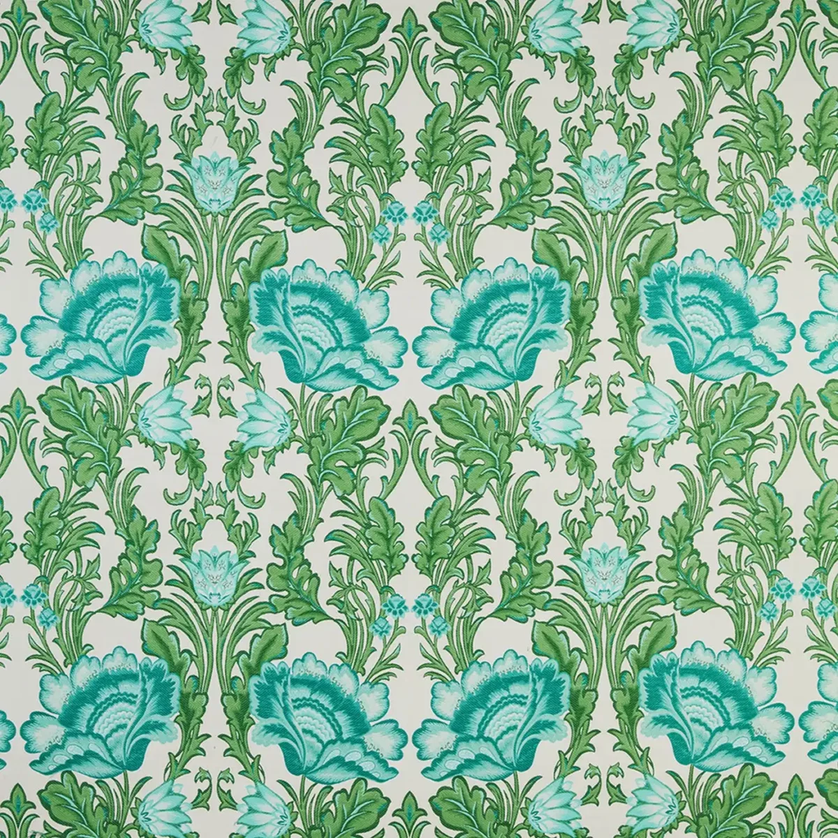 Pimpernel Fabric - Turquoise by blue botanical woven fabric from iLiv