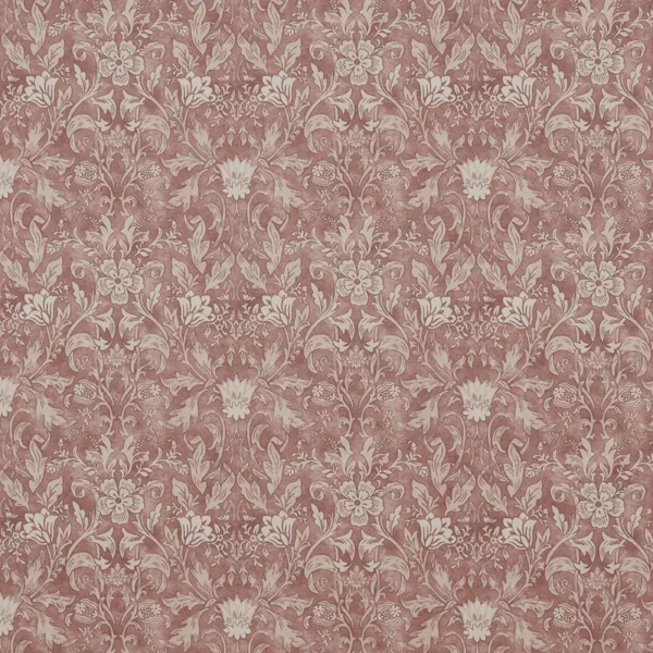 Rococo Fabric - Rosemist by pink botanical cotton fabric from iLiv