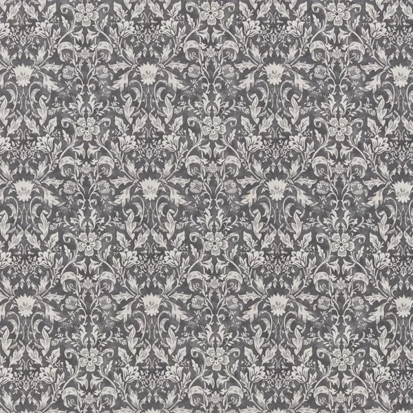 black-grey botanical cotton fabric from iLiv