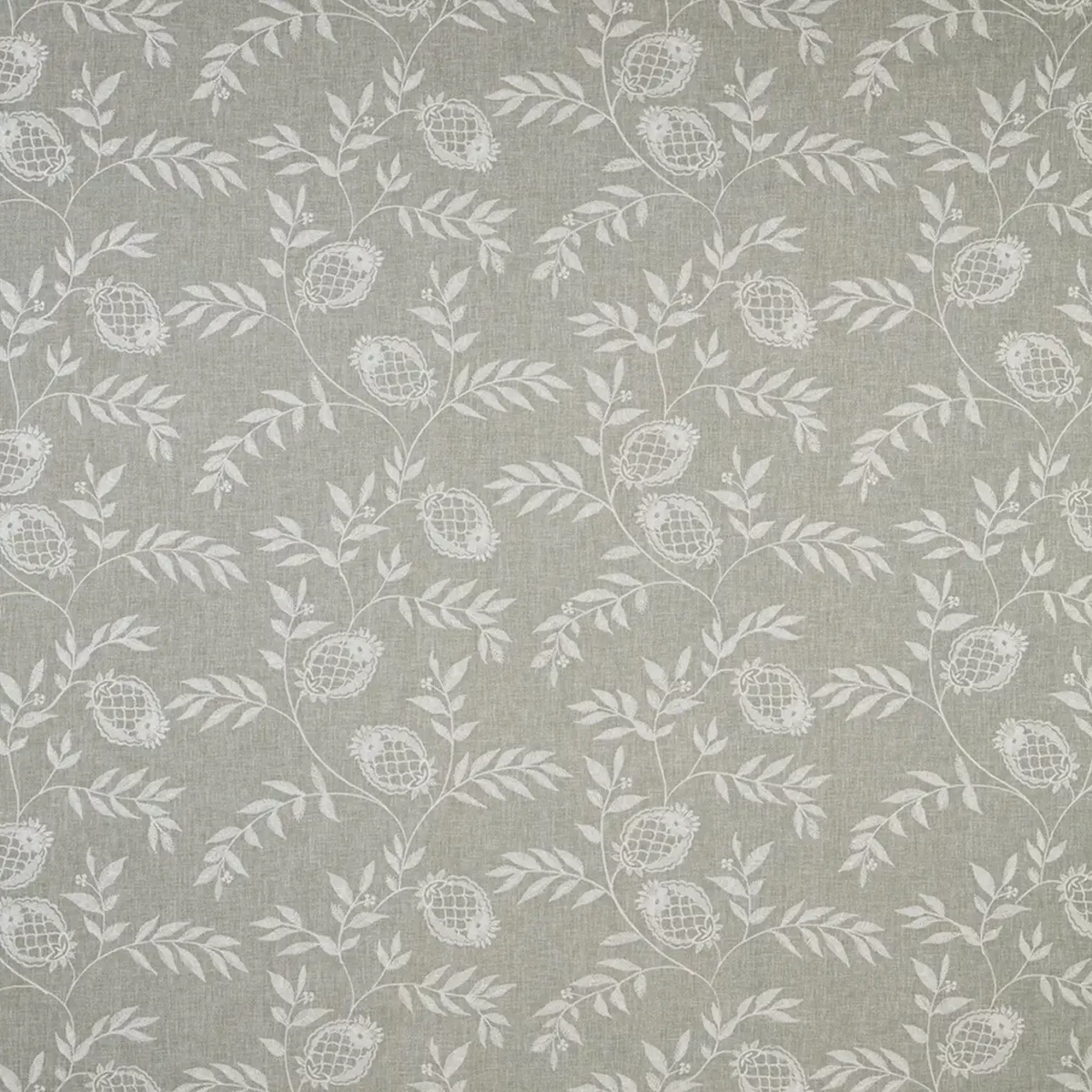 Vinery Fabric - Sage by green botanical embroideried fabric from iLiv
