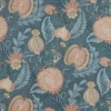 blue botanical cotton fabric from iLiv