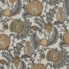 black-grey botanical cotton fabric from iLiv