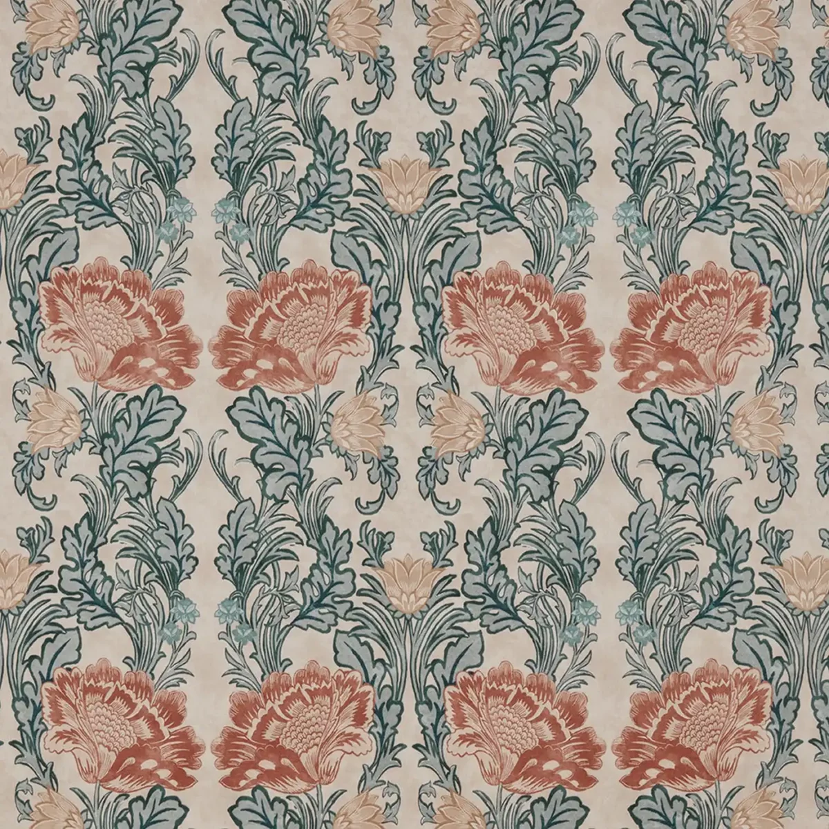 Acantha Fabric - Henna by green botanical cotton fabric from iLiv