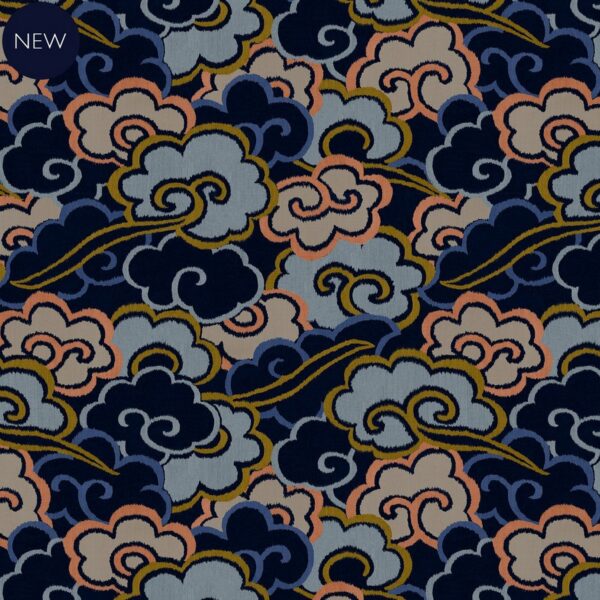 Kimono Dreams Wallpaper - Blaze by blue traditional wallpaper from linwood fabrics