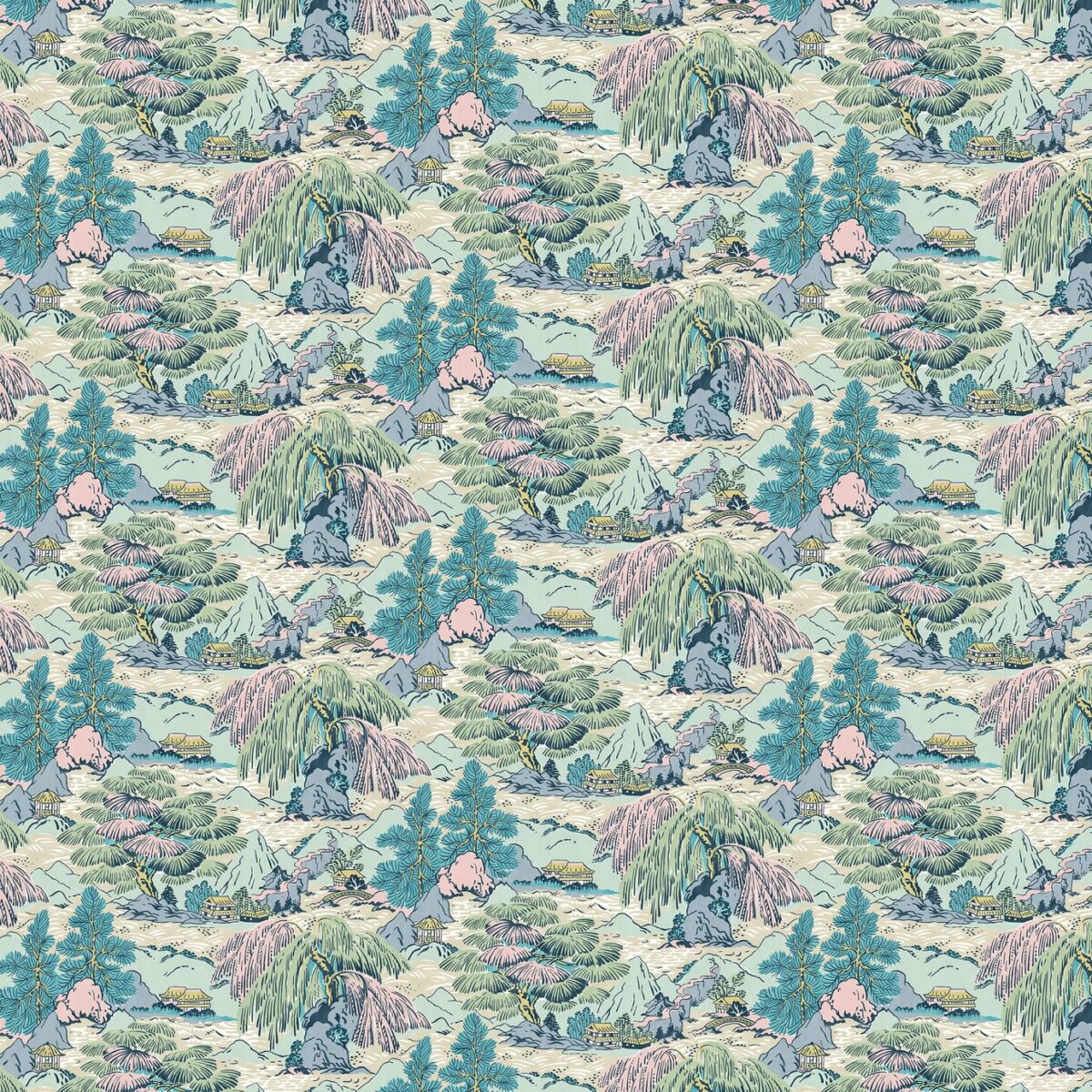 Yanagi Wallpaper - Bright Pastel by green botanical wallpaper from linwood fabrics