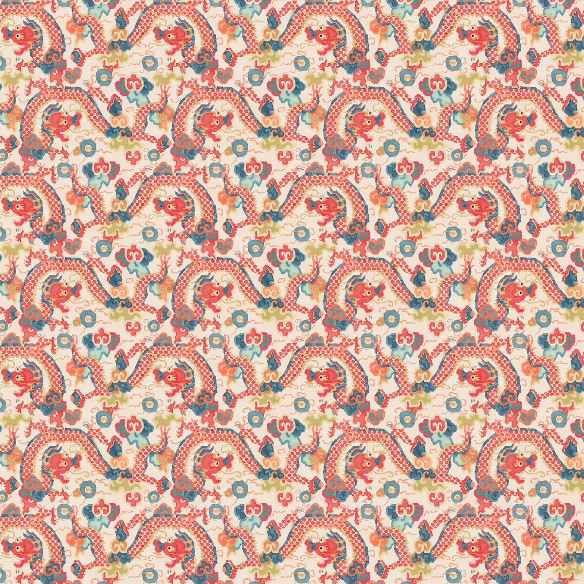 Double Dragon Wallpaper - Fire by multicolour animal wallpaper from linwood fabrics
