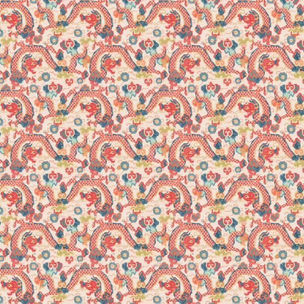 Double Dragon Wallpaper - Fire by multicolour animal wallpaper from linwood fabrics
