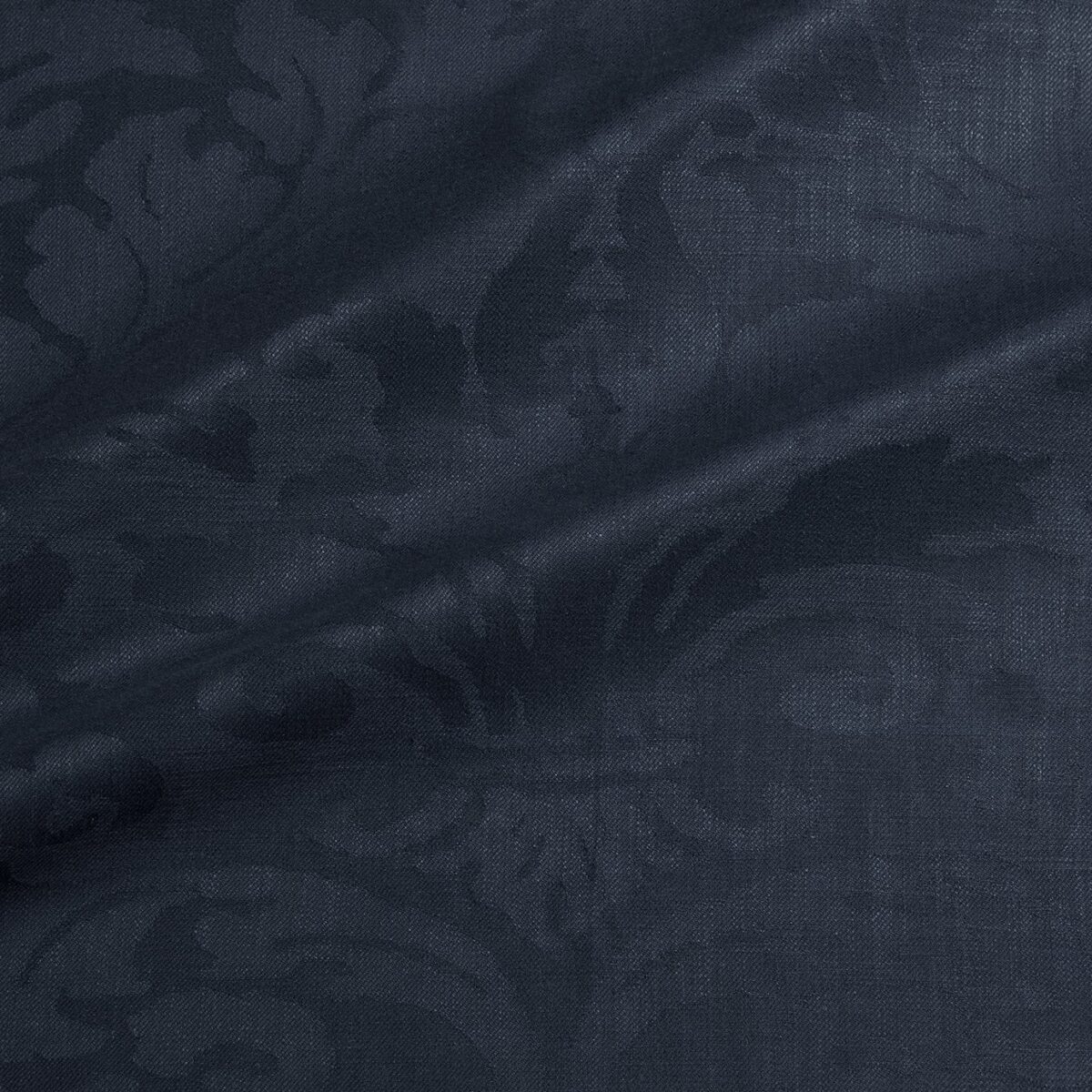 Miletto Fabric - Midnight by black-grey traditional jacquard fabric from Linwood Fabrics
