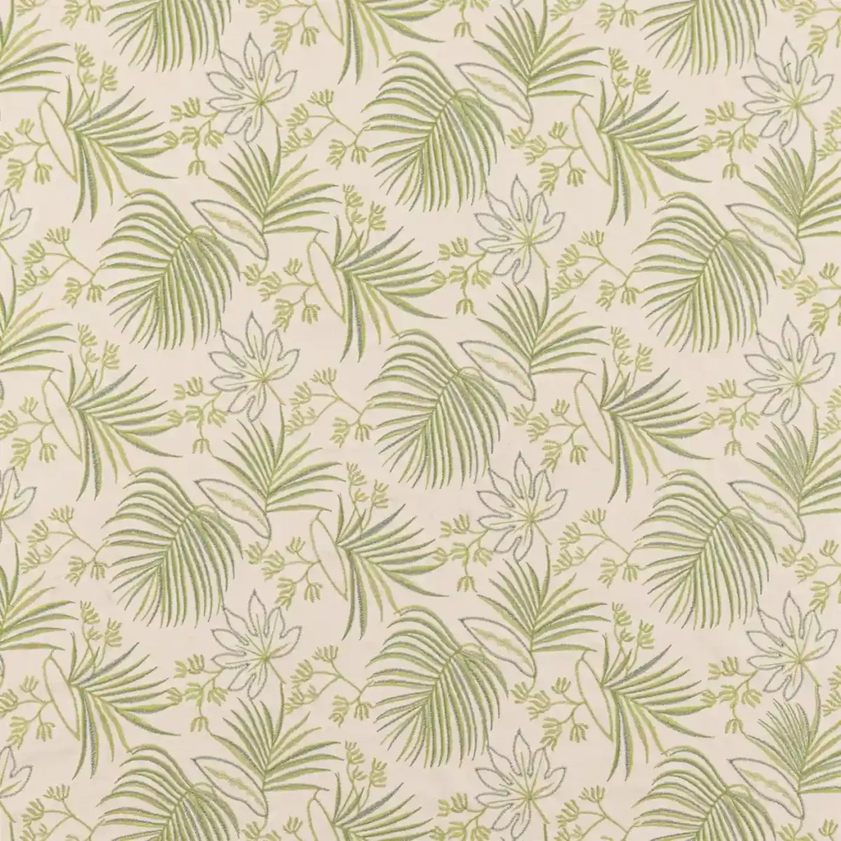 green botanical cotton fabric from Beaumont Textiles