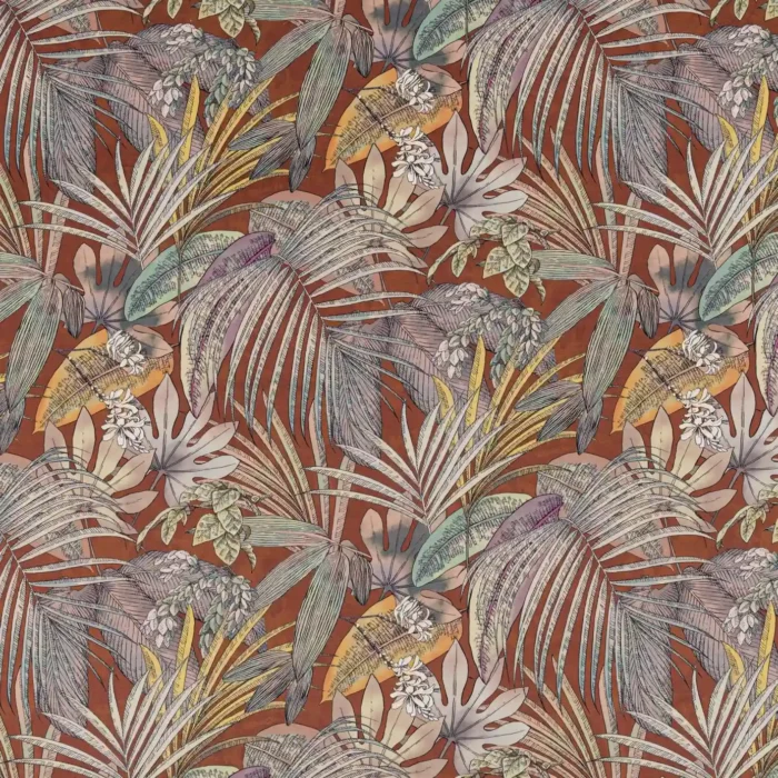 Hutan Palm Fabric - Copper swatch