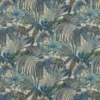 blue botanical printed fabric from Beaumont Textiles
