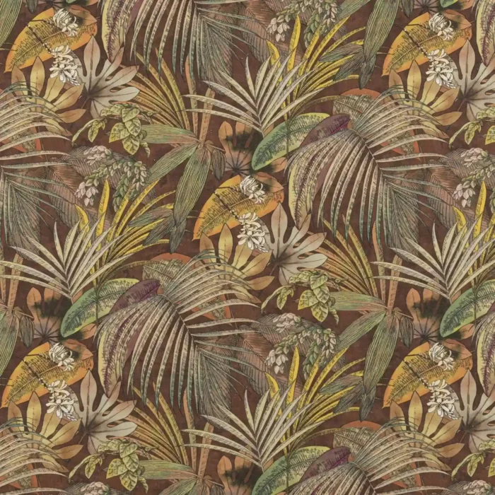 Pandang Palm Fabric - Copper swatch