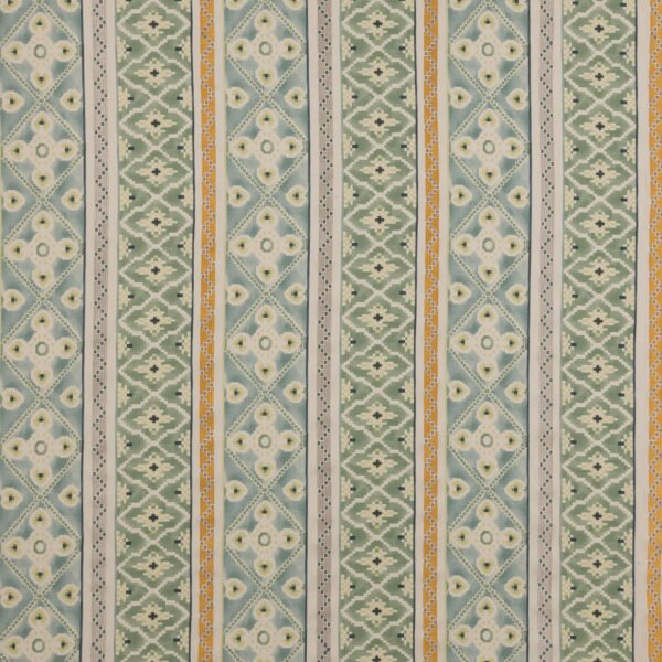 Capel Fabric - Aqua by blue contemporary embroideried fabric from Jane Churchill
