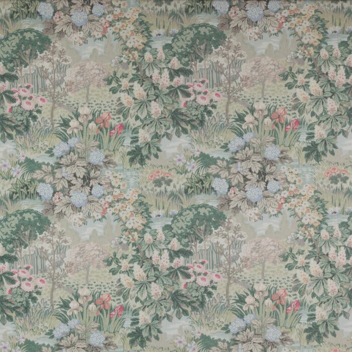 Greenway Fabric - Soft Green / Pink swatch