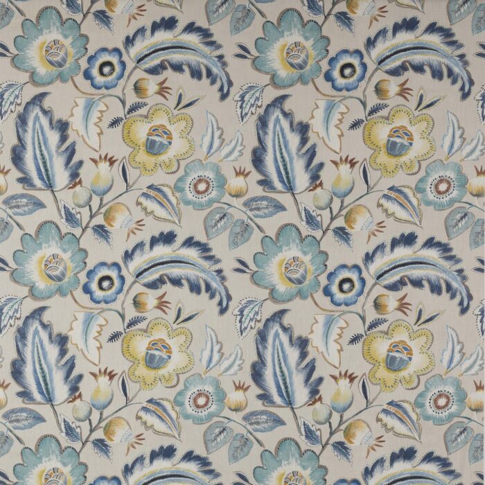 Piper Fabric - Navy / Ochre swatch